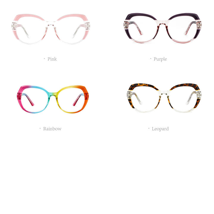 CCspace Women's Full Rim Round Tr 90 Titanium Frame Eyeglasses 53701 Full Rim CCspace