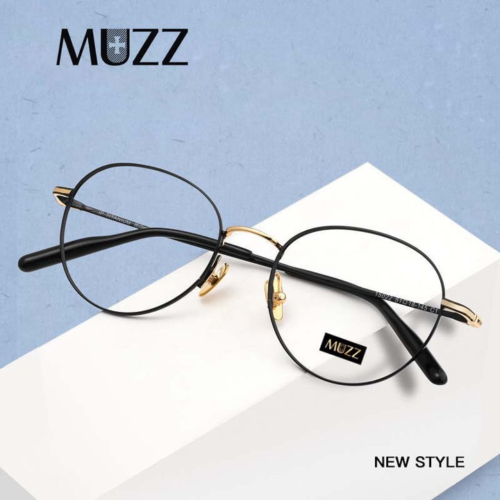 Muzz Unisex Full Rim Round B Titanium Frame Eyeglasses 15022 Full Rim Muzz