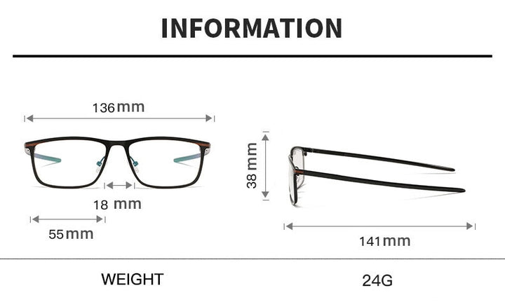 Hotochki Unisex Full Rim Nickel Alloy PC Plastic Resin Frame Eyeglasses 5138 Full Rim Hotochki