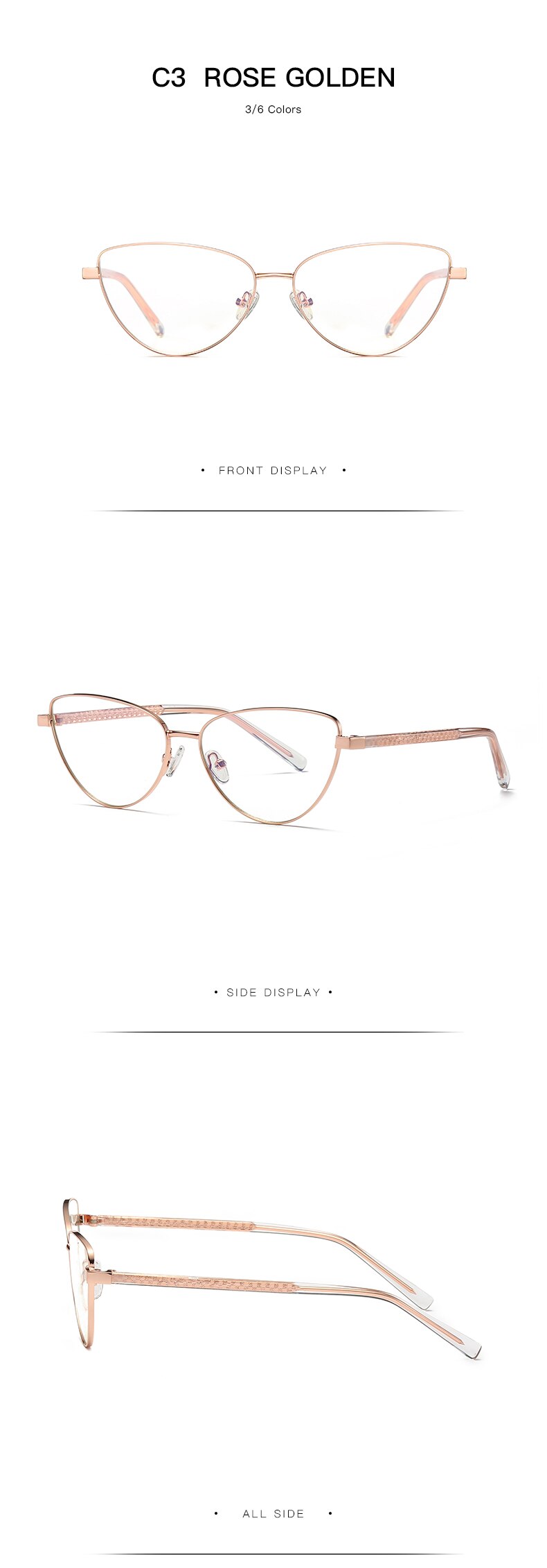 Hotochki Women's Full Rim Cat Eye Alloy Frame Eyeglasses 3006 Full Rim Hotochki