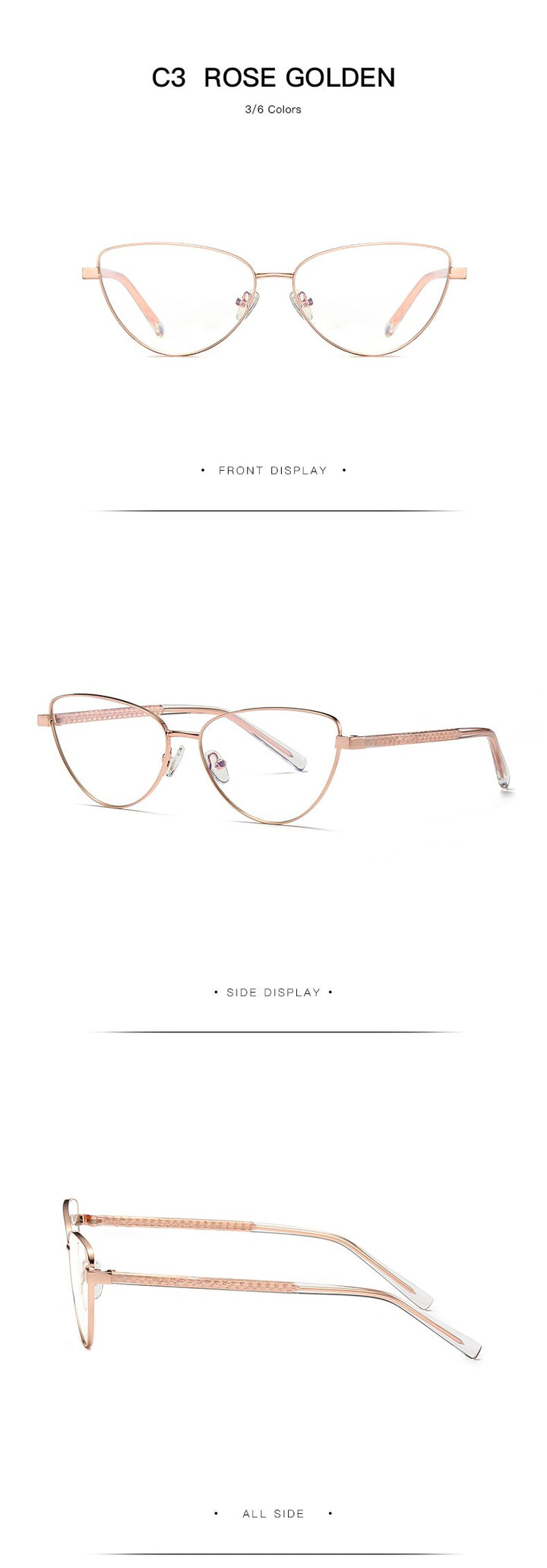 Hotochki Women's Full Rim Cat Eye Alloy Frame Eyeglasses 3006 Full Rim Hotochki