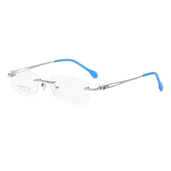 Zirosat 5901 Women's Eyeglasses Tint Lenses Diamond Cutting Rimless Titanium Rimless Zirosat silver