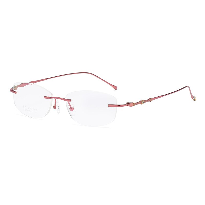 Zirosat 2879 Women's Eyeglasses Titanium Rimless Diamond Trimmed Rimless Zirosat