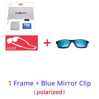Ralferty Women's Full Rim Square Acetate Reading Glasses Clip On Sunglasses A2503 Reading Glasses Ralferty 1 Frame Blue Clip Anti blue 0 Degree