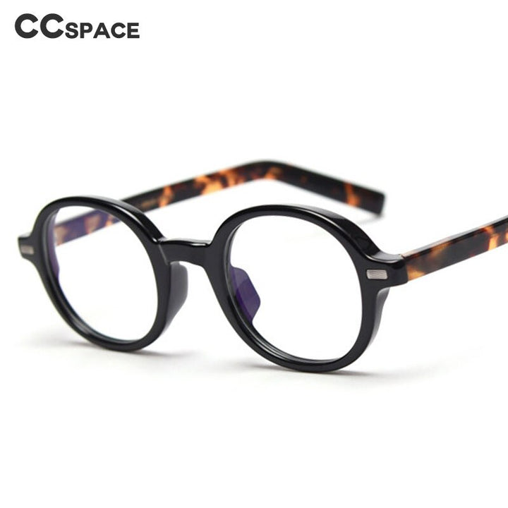 CCspace Unisex Full Rim Oval Tr 90 Titanium Frame Acetate Leg Eyeglasses 49828 Full Rim CCspace