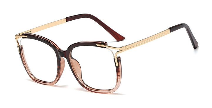 CCspace Unisex Full Rim Square Cat Eye Acetate Frame Eyeglasses 48054 Full Rim CCspace C4 tea