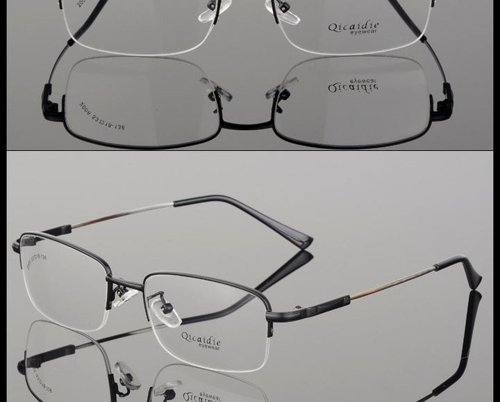 Bclear Men's Semi Rim Square Alloy Eyeglasses 2008 Semi Rim Bclear