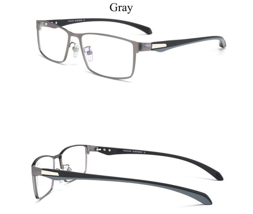Bclear Men's Semi Rim Square Titanium Alloy Eyeglasses 66071 Semi Rim Bclear