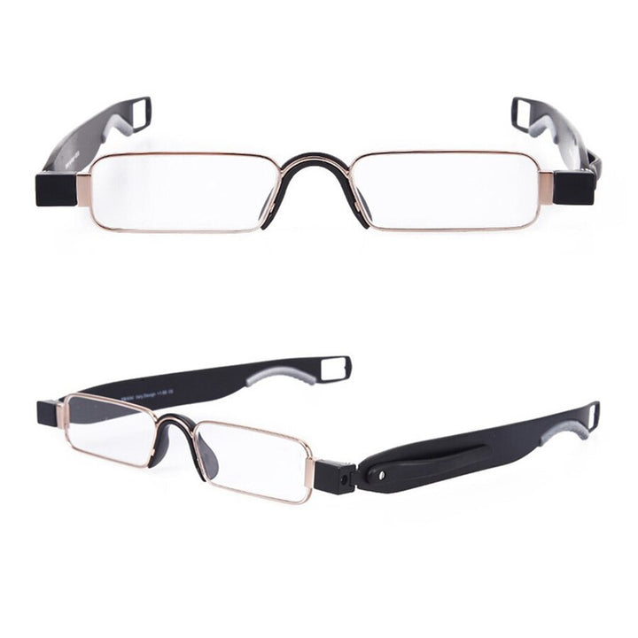Brightzone Unisex Semi Rim Acetate Alloy Reading Glasses 360f Reading Glasses Brightzone +100 C1