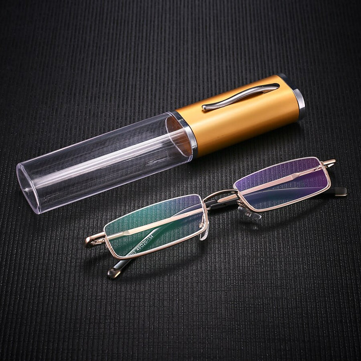 Brightzone Women's Semi Rim Square Alloy Acetate Reading Glasses R995 Reading Glasses Brightzone