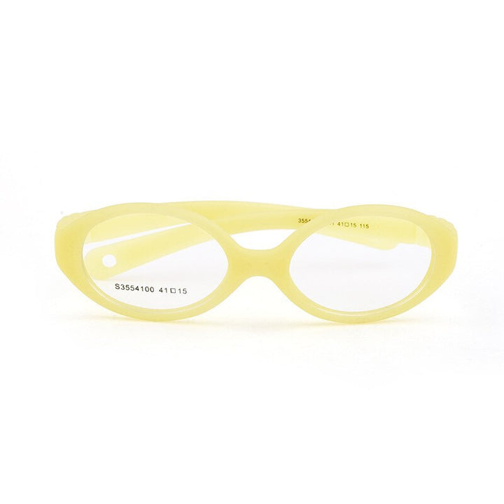 Unisex Children's Oval Titanium Plastic Framed Eyeglasses Frame Brightzone   
