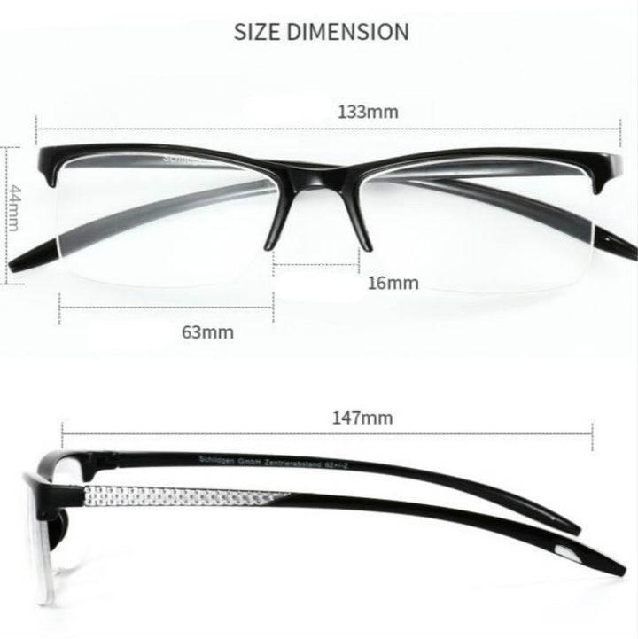 Brightzone Unisex Semi Rim Square Acetate Reading Glasses 2825 Reading Glasses Brightzone