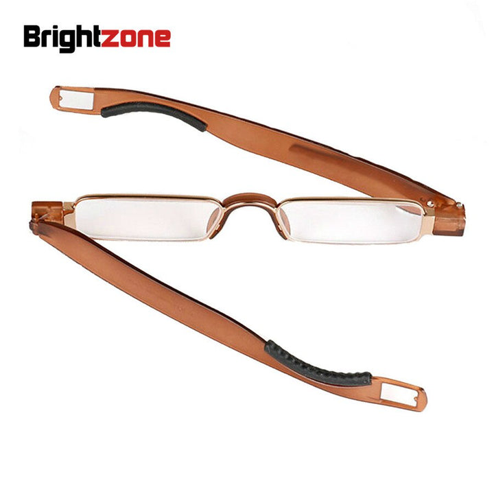 Brightzone Unisex Semi Rim Acetate Alloy Reading Glasses 360f Reading Glasses Brightzone
