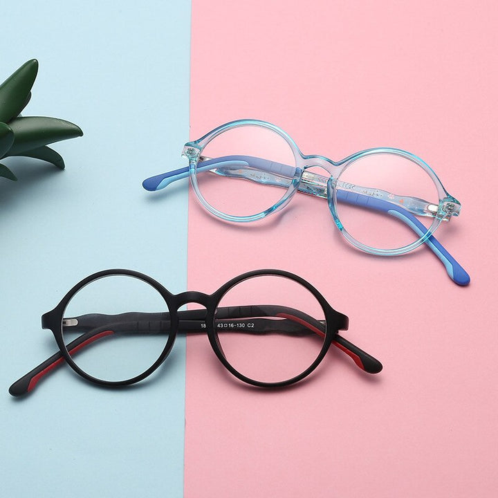 Unisex Children's Anti Blue Light Plastic Titanium Frame Eyeglasses Anti Blue Brightzone   