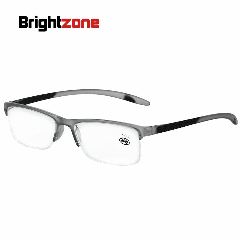 Brightzone Unisex Semi Rim Square Acetate Reading Glasses 2825 Reading Glasses Brightzone