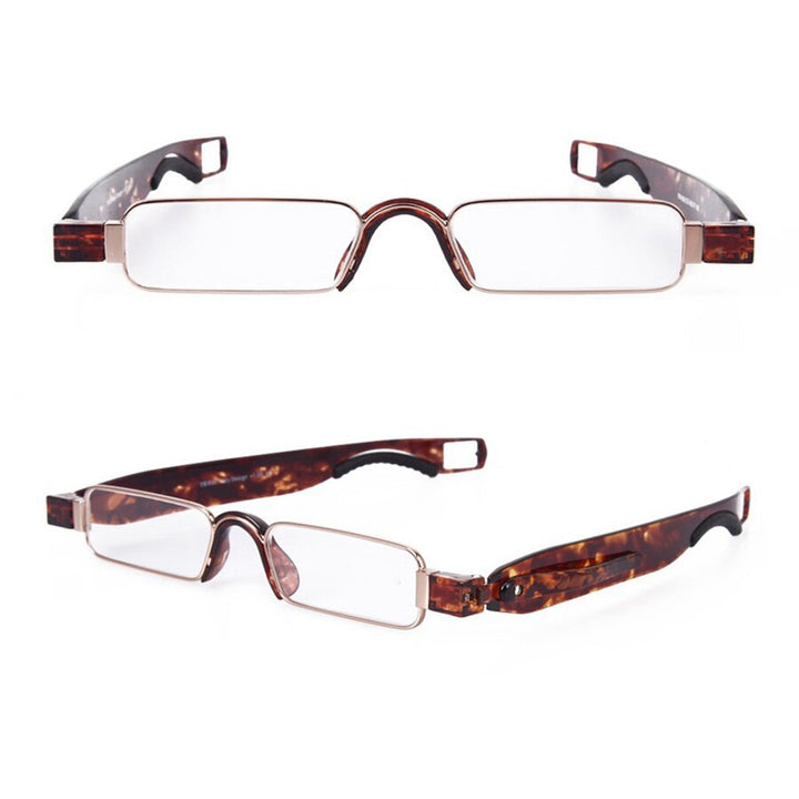 Brightzone Unisex Semi Rim Acetate Alloy Reading Glasses 360f Reading Glasses Brightzone