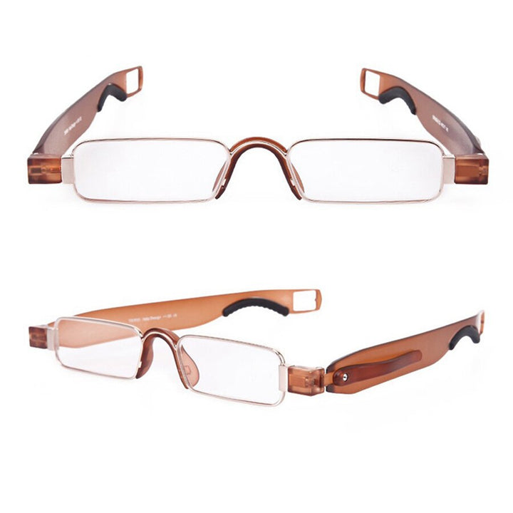 Brightzone Unisex Semi Rim Acetate Alloy Reading Glasses 360f Reading Glasses Brightzone