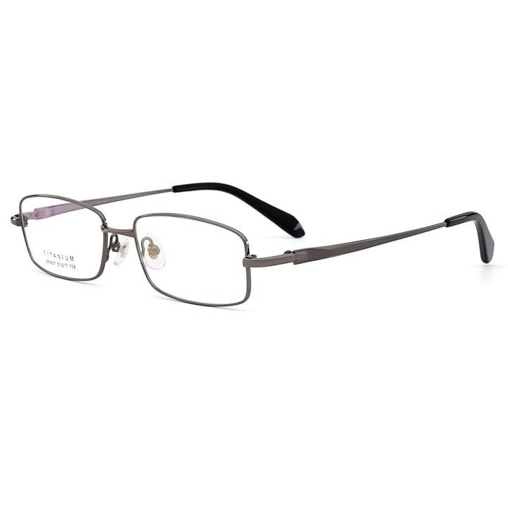 Gmei Men's Eyeglasses Ultralight 100% Pure Titanium Half Rim Lr9867 Semi Rim Gmei Optical Gun-Color