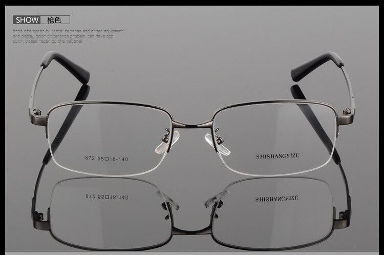 Bclear Men's Semi Rim Alloy Square Eyeglasses 872 Semi Rim Bclear