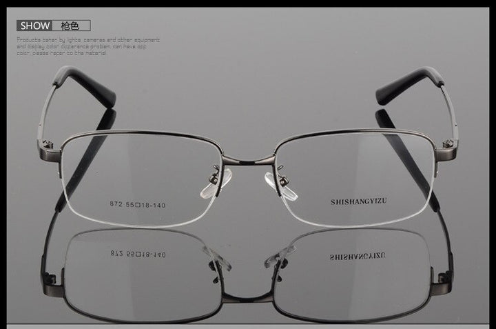 Bclear Men's Semi Rim Alloy Square Eyeglasses 872 Semi Rim Bclear