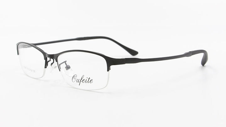 Women's Half Rim Alloy Frame Eyeglasses N7057 Semi Rim Bclear black