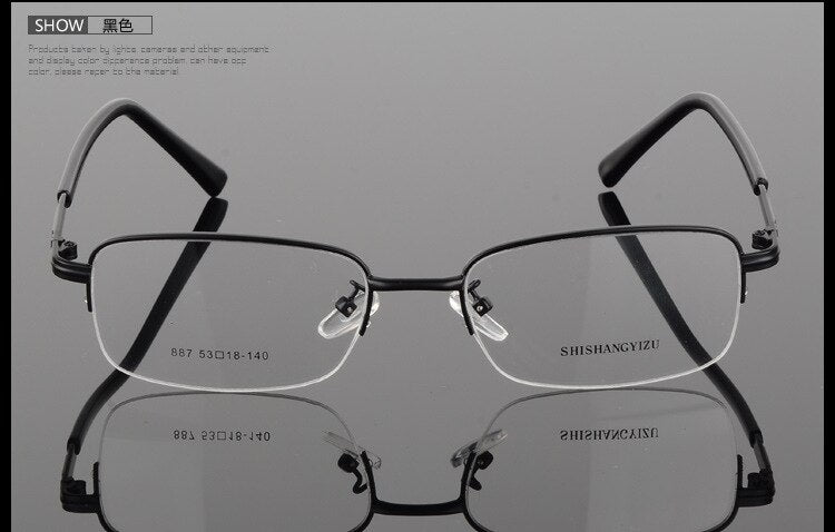 Bclear Men's Semi Rim Eyeglasses Alloy Square S887 Semi Rim Bclear