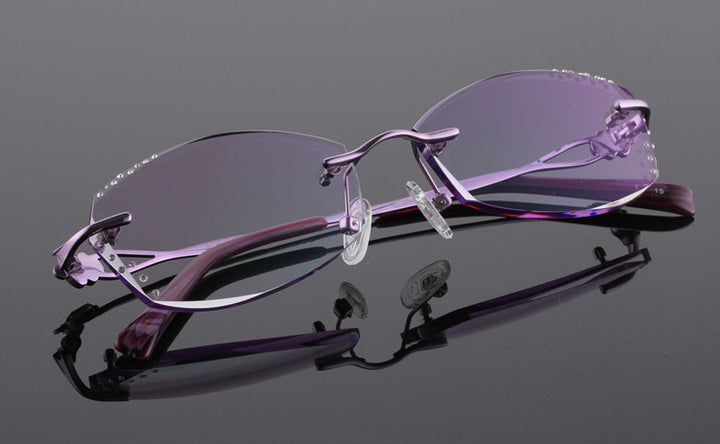 Reven Jate Women's Rimless Rectangle Titanium Eyeglasses 2123 Rimless Reven Jate