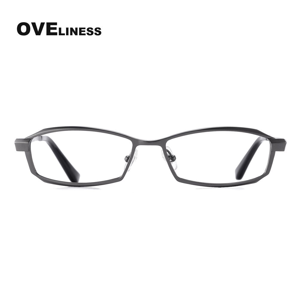 Oveliness Men's Full Rim Rectangle Titanium Eyeglasses P8718 Full Rim Oveliness