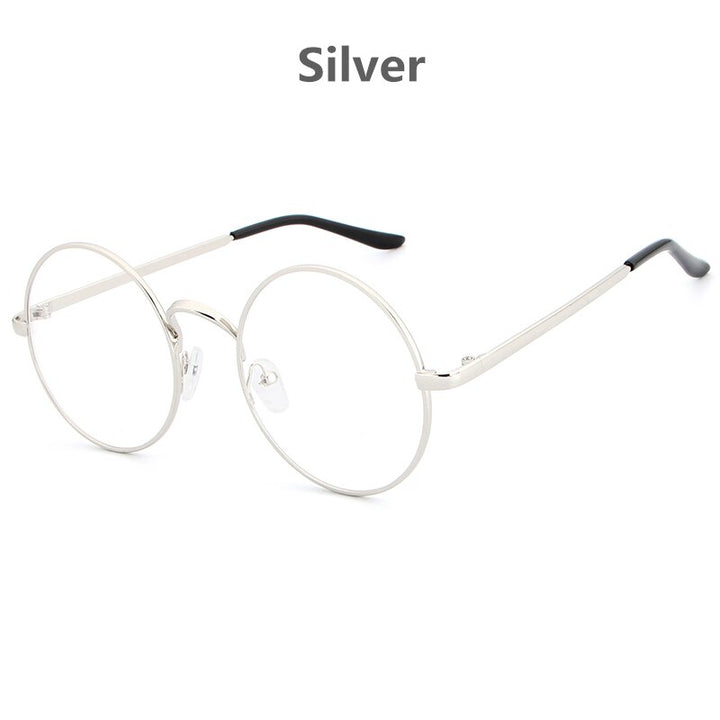 Hdcrafter Women's Full Rim Round Alloy Frame Eyeglasses Lx3048 Full Rim Hdcrafter Eyeglasses Silver