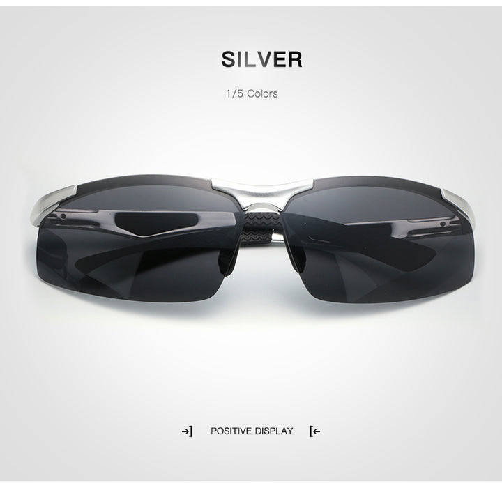 Hdcrafter Men's Rimless Aluminum Magnesium Rectangle Frame Polarized Sunglasses E300 Sunglasses HdCrafter Sunglasses