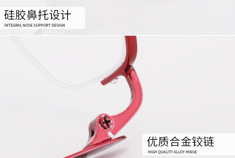 Women's Semi Rim Alloy Frame Eyeglasses 6053 Semi Rim Bclear