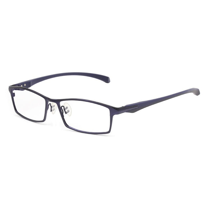 Hotochki Men's Full Rim IP Electronic Plated Alloy Metal Frame Eyeglasses Full Rim Hotochki Blue