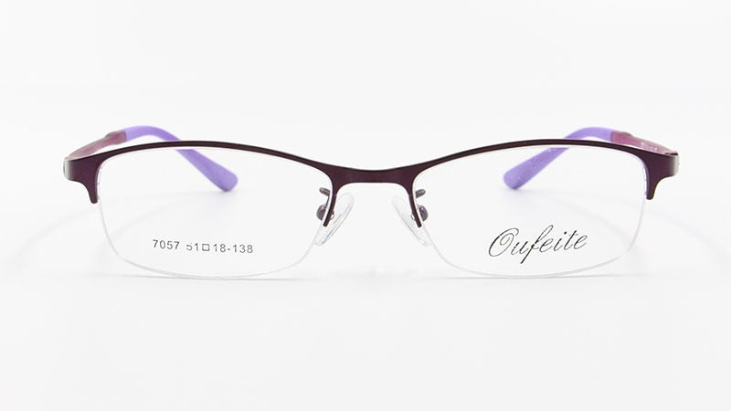 Women's Half Rim Alloy Frame Eyeglasses N7057 Semi Rim Bclear