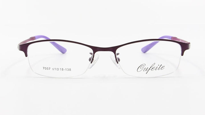 Women's Half Rim Alloy Frame Eyeglasses N7057 Semi Rim Bclear