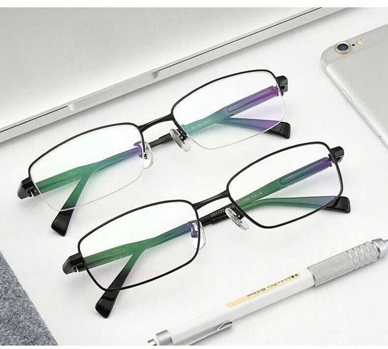 Hotochki Men's Full/Semi Rim Titanium Frame Progressive Reading Glasses 81133 Reading Glasses Hotochki