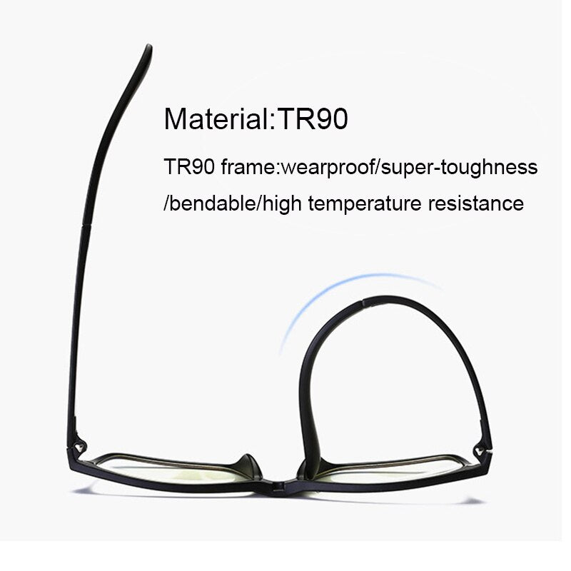 Brightzone Men's Full Rim Square Tr 90 Eyeglasses With Clip On Polarized Sunglasses Sb31 Full Rim Brightzone
