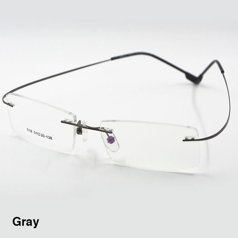 Reven Jate Unisex Rimless Square Titanium Alloy Eyeglasses 2241 Rimless Reven Jate