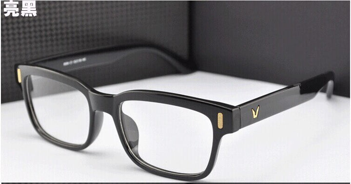 Unisex Eyeglasses Acetate V-Shaped Glasses Frame 8084 Frame Brightzone Bright Black  