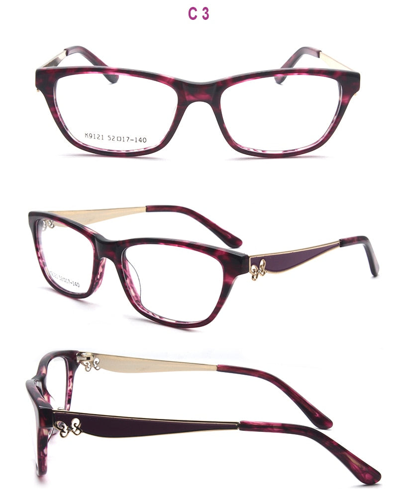 Reven Jate Unisex Full Rim Rectangle Acetate Eyeglasses K9121 Full Rim Reven Jate