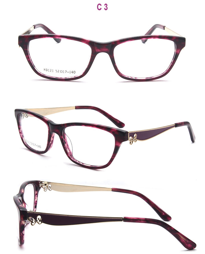 Reven Jate Unisex Full Rim Rectangle Acetate Eyeglasses K9121 Full Rim Reven Jate