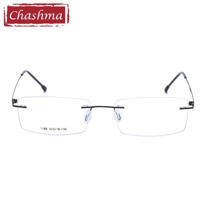 Chashma Men's Rimless Rectangular Titanium Eyeglasses 1189 Rimless Chashma