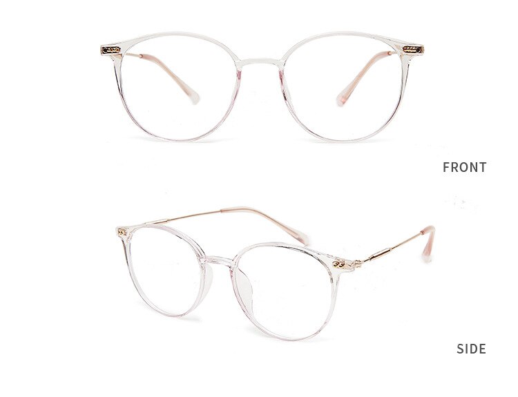 Hotony Unisex Full Rim Round Acetate Alloy Frame Eyeglasses Full Rim Hotony
