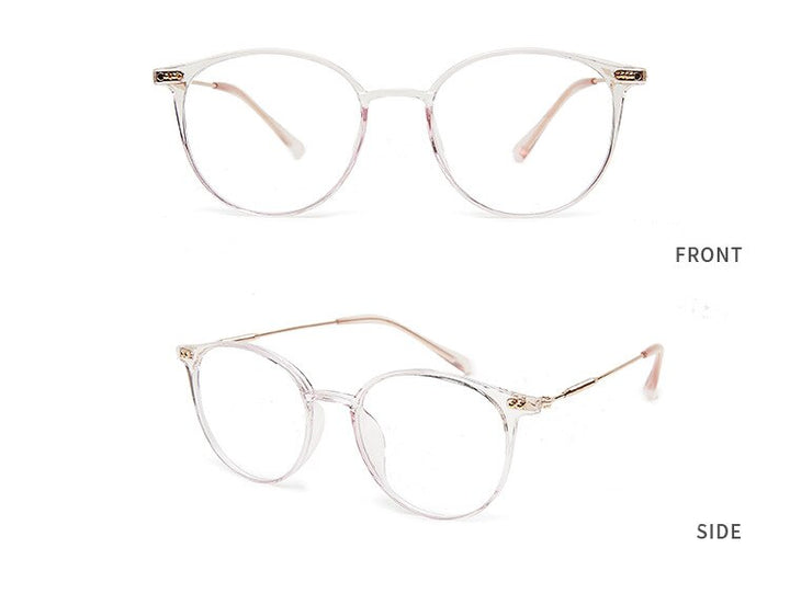 Hotony Unisex Full Rim Round Acetate Alloy Frame Eyeglasses Full Rim Hotony