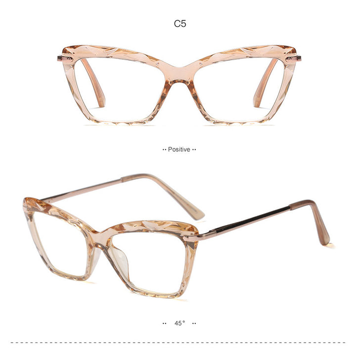 Hotony Women's Full Rim Cat Eye Acetate Frame Eyeglasses 97533 Full Rim Hotony