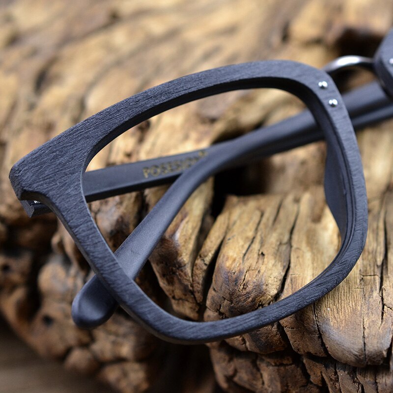 Hdcrafter Men's Eyeglasses Wood Glasses Frames Square Ps7085 Full Rim Hdcrafter Eyeglasses