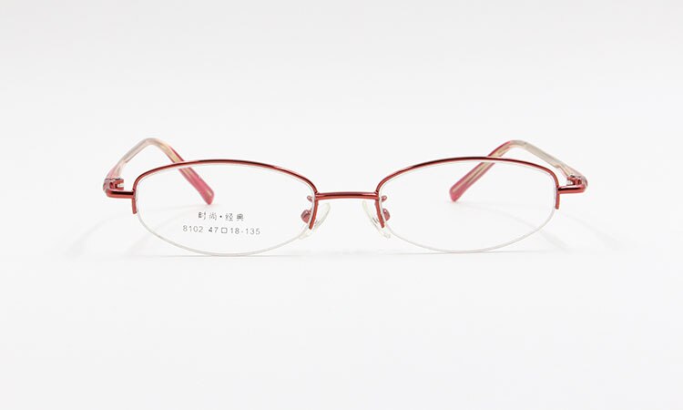 Women's Alloy Frame Semi Rim Eyeglasses 8102 Semi Rim Bclear
