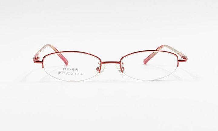Women's Alloy Frame Semi Rim Eyeglasses 8102 Semi Rim Bclear