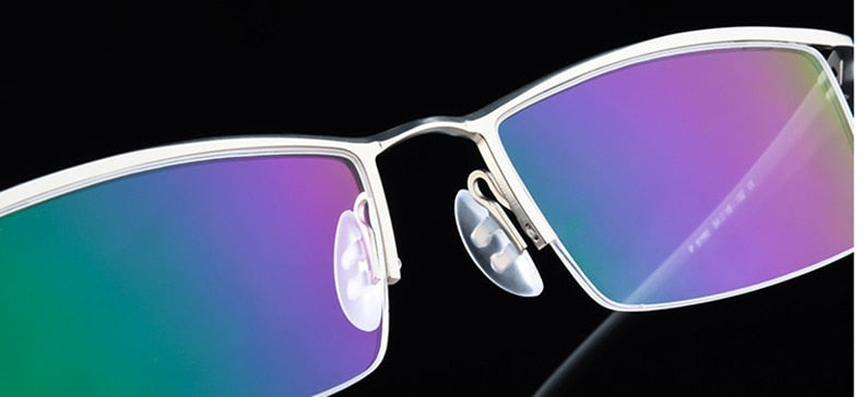 Hotony Men's Semi Rim Browline Alloy Frame Eyeglasses P8190 Semi Rim Hotony