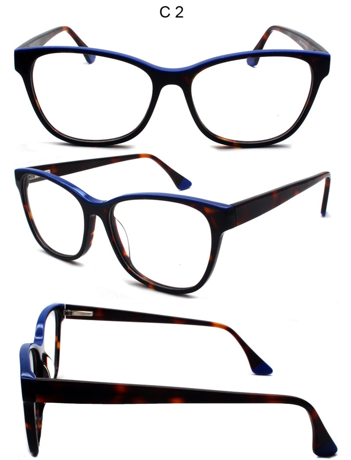 Reven Jate Unisex Full Rim Square Acetate Eyeglasses 8043 Full Rim Reven Jate