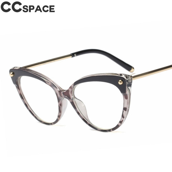 CCspace Women's Full Rim Cat Eye Tr 90 Resin Frame Eyeglasses 45639 Full Rim CCspace